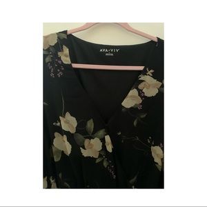 Sheer Black and Tan High Low Wrap Dress